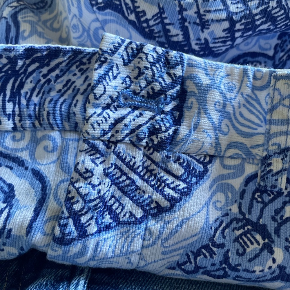 Lily Pulitzer Beaumont Shorts Men's 30R Blue Seashell Print Flat front Bermuda - Picture 12 of 15